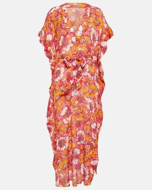 Poupette Andrea Floral Kaftan - Red