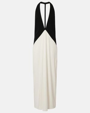 Adriana Degreas Halterneck Jersey Maxi Dress - White