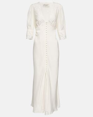 RIXO London Bridal Simone Embroidered Maxi Dress - White