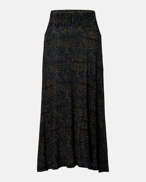 Ulla Johnson Paola Printed Jersey Maxi Skirt - Black