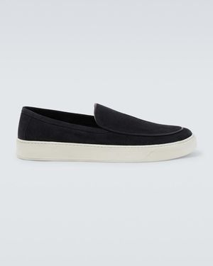 Frescobol Carioca Vela Suede Loafers - Black
