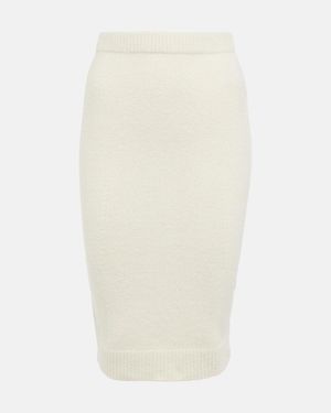 Tom Ford Knitted Cotton-Blend Midi Skirt - White