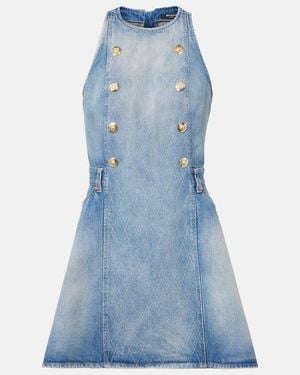 Balmain Sleeveless Denim Dress - Blue
