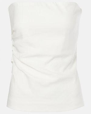 SIR. Dorian Linen-Blend Tube Top - White