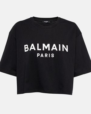 Balmain Cropped T-Shirt - Black