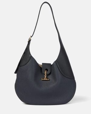 Loro Piana Bobbin Medium Leather Shoulder Bag - Blue