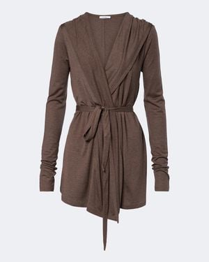 Max Mara Jersey Wrap Cardigan - Brown