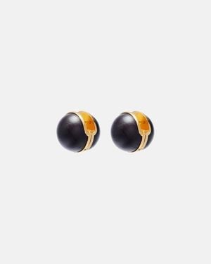 Alaïa Sphere Wood Earrings - Blue