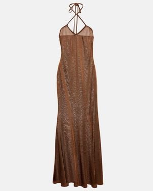 Tom Ford Halterneck Jersey Maxi Dress - Brown