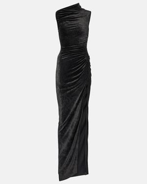Rick Owens Lilies Svita Ruched Velvet Jersey Gown - Black