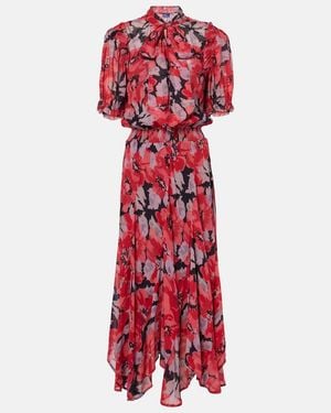 Polo Ralph Lauren Floral Georgette Midi Dress - Red