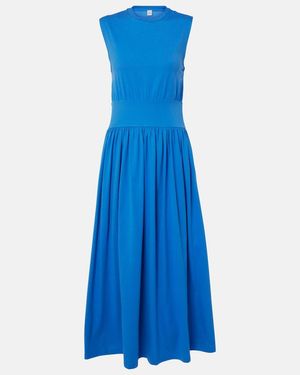 TOTEME Midikleid Aus Baumwoll-Jersey - Blau
