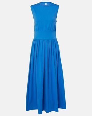 TOTEME Cotton Jersey Midi Dress - Blue