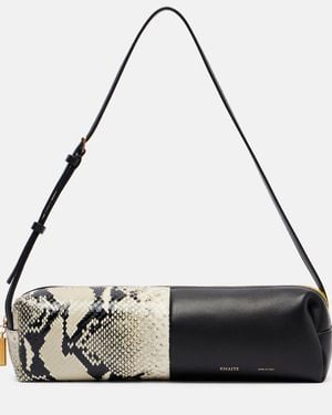 KHAITE Kye Panelled Leather Shoulder Bag - Black