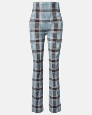 Acne Studios Checked Wool-Blend Slim Pants - Blue