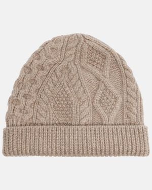 Loro Piana Cable-Knit Cashmere Beanie - Natural