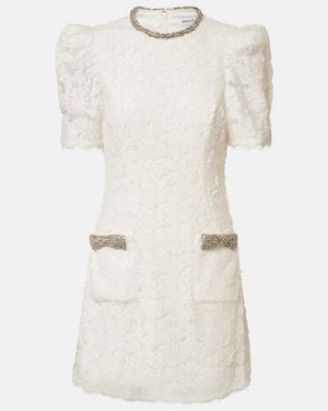 Rebecca Vallance Bridal Dillon Embellished Lace Minidress - White
