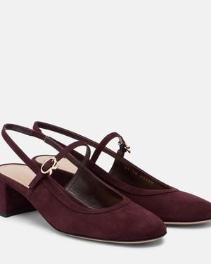 Gianvito Rossi 45 Suede Slingback Court Shoes - Brown