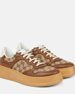 Gucci Gg Canvas Low-Top Sneakers - Brown
