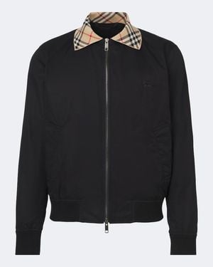 Burberry Check Cotton Blouson Jacket - Black