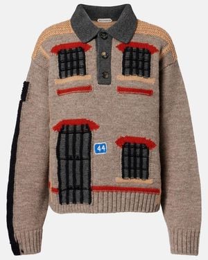 JW Anderson Polopullover Aus Woll-Jacquard - Schwarz