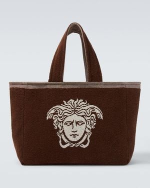 Versace Tote Bag Medusa Aus Baumwollfrottee - Braun