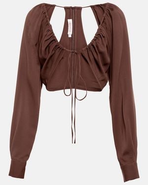 Christopher Esber Ruched Crop Top - Brown