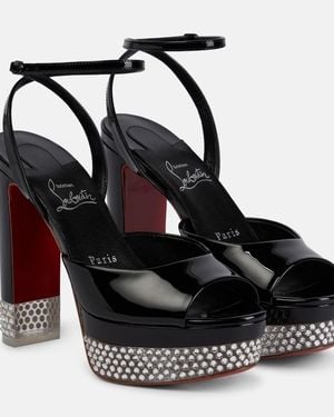 Christian Louboutin Cassandrina Alta 130 Embellished Sandals - Black