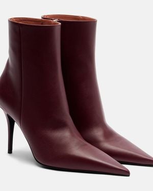 AMINA MUADDI Barbara 90 Leather Ankle Boots - Purple