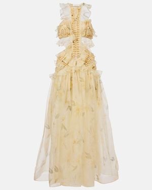 Zimmermann Balance Ruffled Silk Organza Maxi Dress - Natural