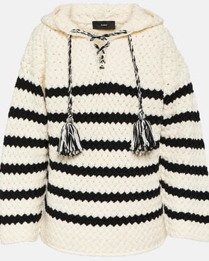 Alanui The Mariner Striped Wool Hoodie - Natural
