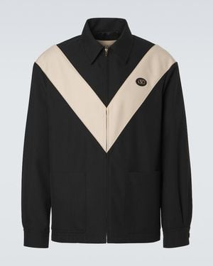 Valentino Vlogo Gabardine Jacket - Black
