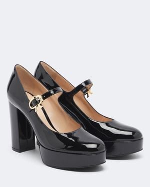 Gianvito Rossi Salones Con Plataforma Mary Jane De Charol - Negro