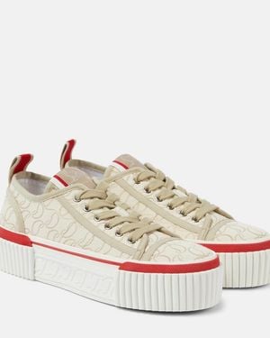 Christian Louboutin Super Pedro Cl Platform Trainers - White