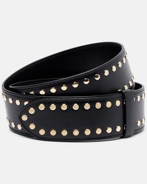 KHAITE Theo Studded Leather Belt - Black