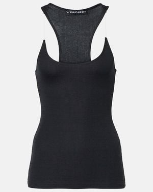 Y. Project Top aus Baumwoll-Jersey - Schwarz