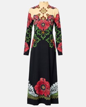 La DoubleJ Halle Printed Satin Maxi Dress - Red