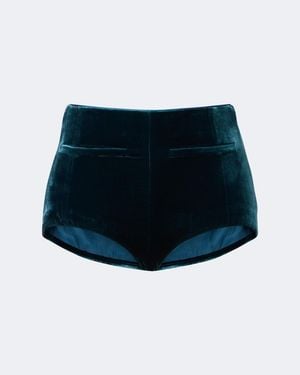 retroféte Menlo Velvet Micro Shorts - Blue