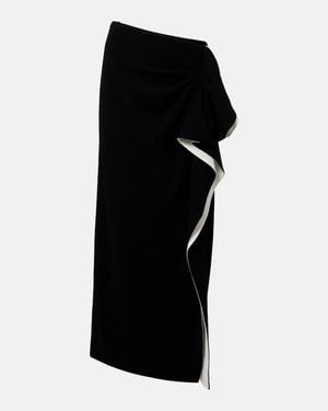 Proenza Schouler Cella Ruffled Crêpe Maxi Skirt - Black