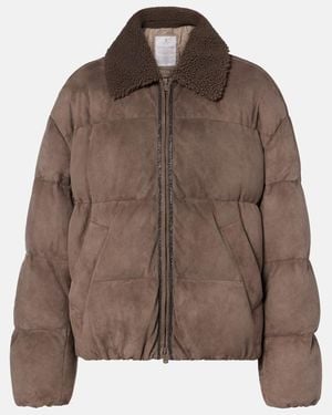 Brunello Cucinelli Suede Down Jacket - Brown