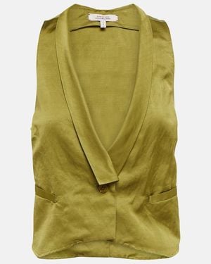 Dorothee Schumacher Slouchy Coolness Hemp-Blend Vest - Green