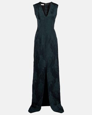 Dries Van Noten Floral Jacquard Gown - Blue