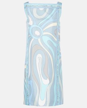 PUCCI Marmo Silk Twill Minidress - Blue
