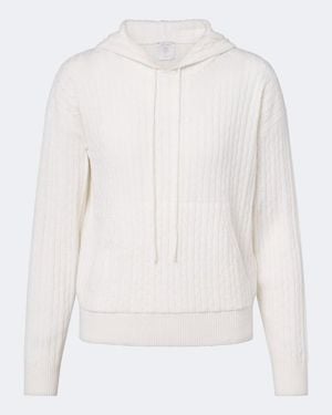 Eleventy Sudadera Con Capucha Trenzada De Cachemir - Blanco