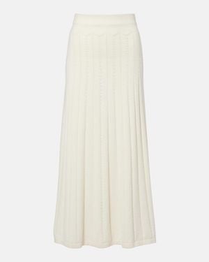 Faithfull the Brand Mieralla Pointelle Cotton-Blend Maxi Skirt - White