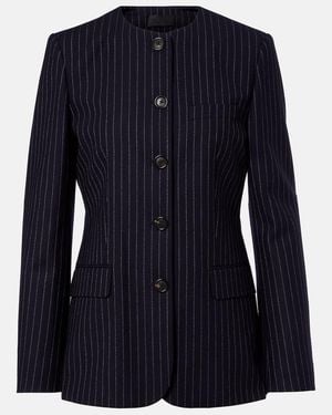 Nili Lotan Gertrude Pinstripe Virgin Wool Jacket - Blue
