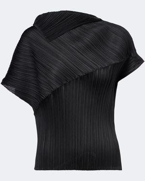 Pleats Please Issey Miyake Top Leap - Schwarz