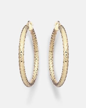 STONE AND STRAND Bold Sparkle Medium 14Kt Hoop Earrings - Metallic