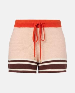 Zimmermann Ascension Knitted Cotton-Blend Shorts - Red