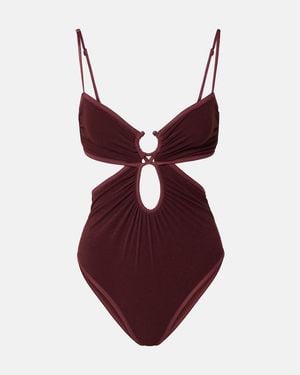 Johanna Ortiz Cutout Gathered Terry Swimsuit